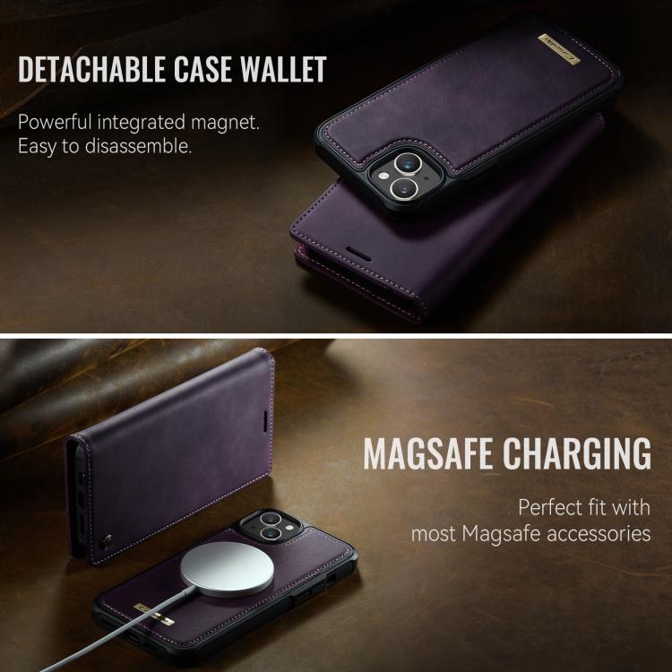 For iPhone 13 CaseMe C49 MagSafe RFID Blocking Detachable Wallet Leather Phone Case