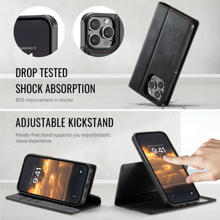 For iPhone 13 Pro CaseMe C49 MagSafe RFID Blocking Detachable Wallet Leather Phone Case