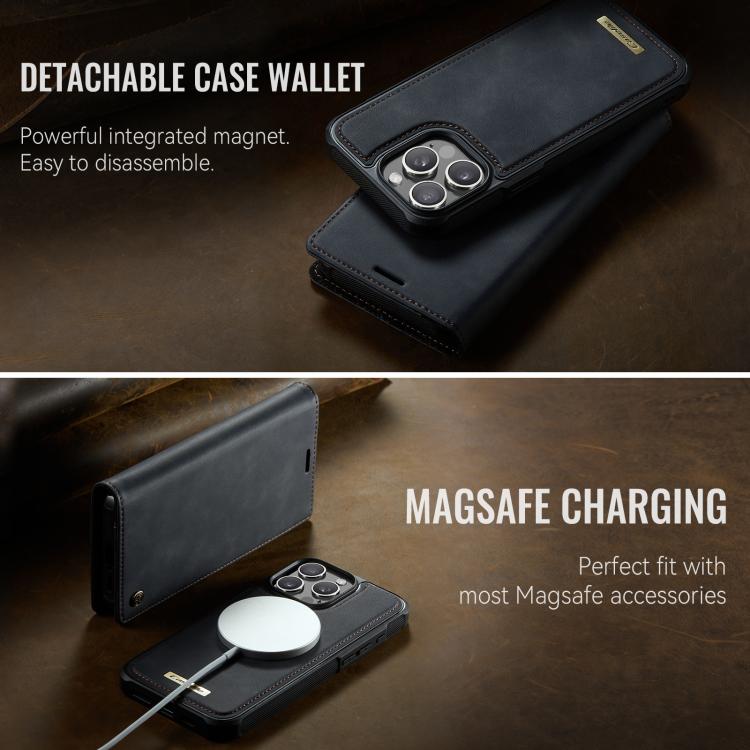 For iPhone 13 Pro Max CaseMe C49 MagSafe RFID Blocking Detachable Wallet Leather Phone Case