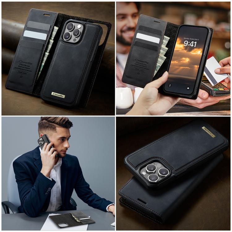 For iPhone 12 / 12 Pro CaseMe C49 MagSafe RFID Blocking Detachable Wallet Leather Phone Case