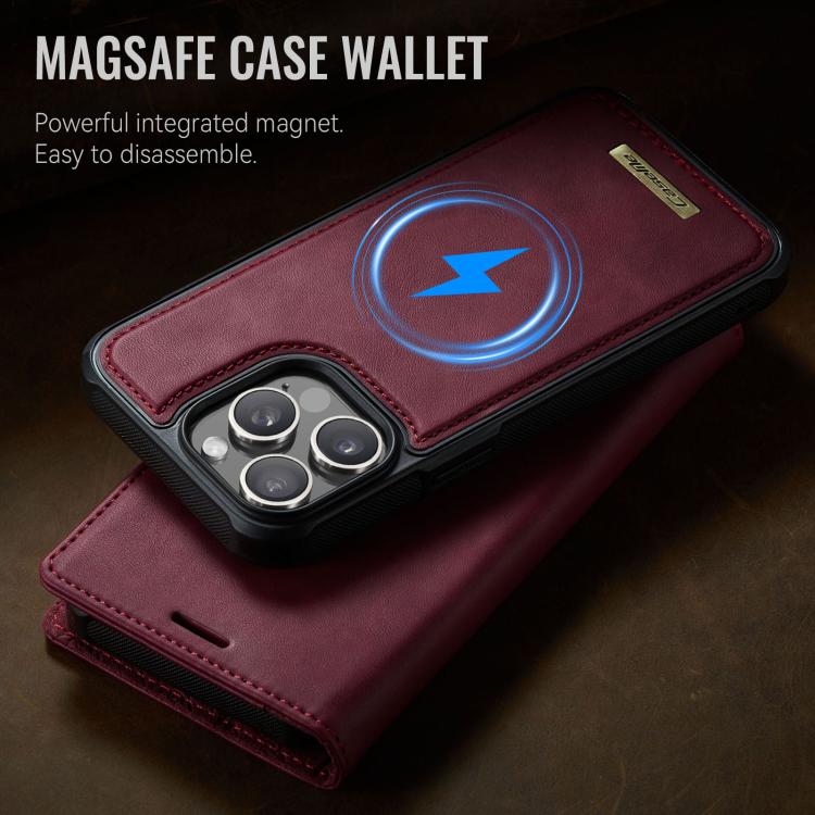 For iPhone 12 Pro Max CaseMe C49 MagSafe RFID Blocking Detachable Wallet Leather Phone Case