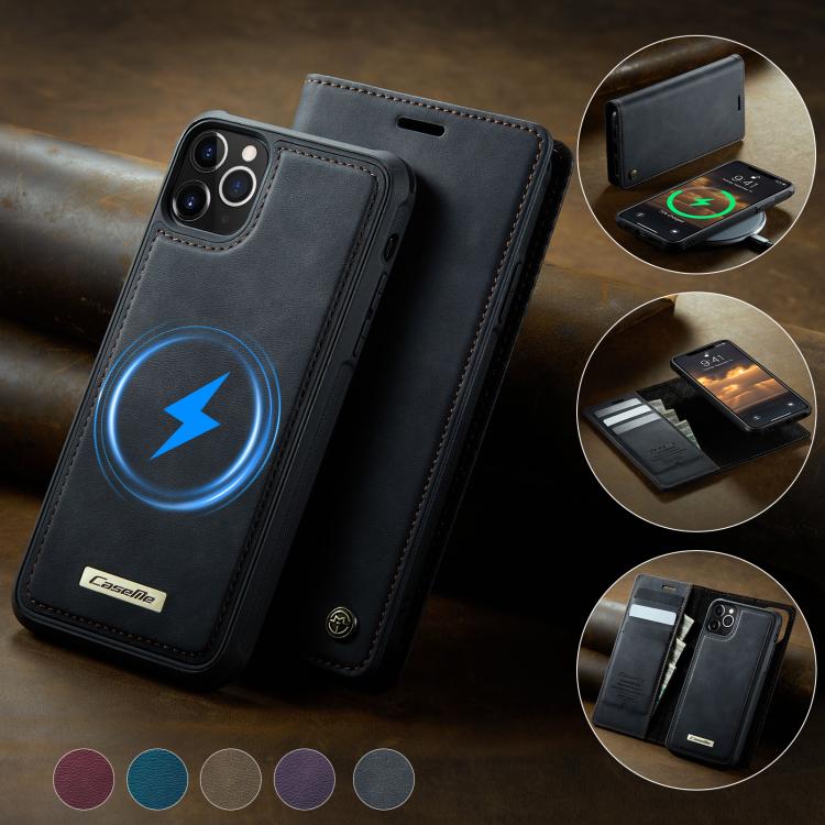 For iPhone 11 Pro CaseMe C49 MagSafe RFID Blocking Detachable Wallet Leather Phone Case
