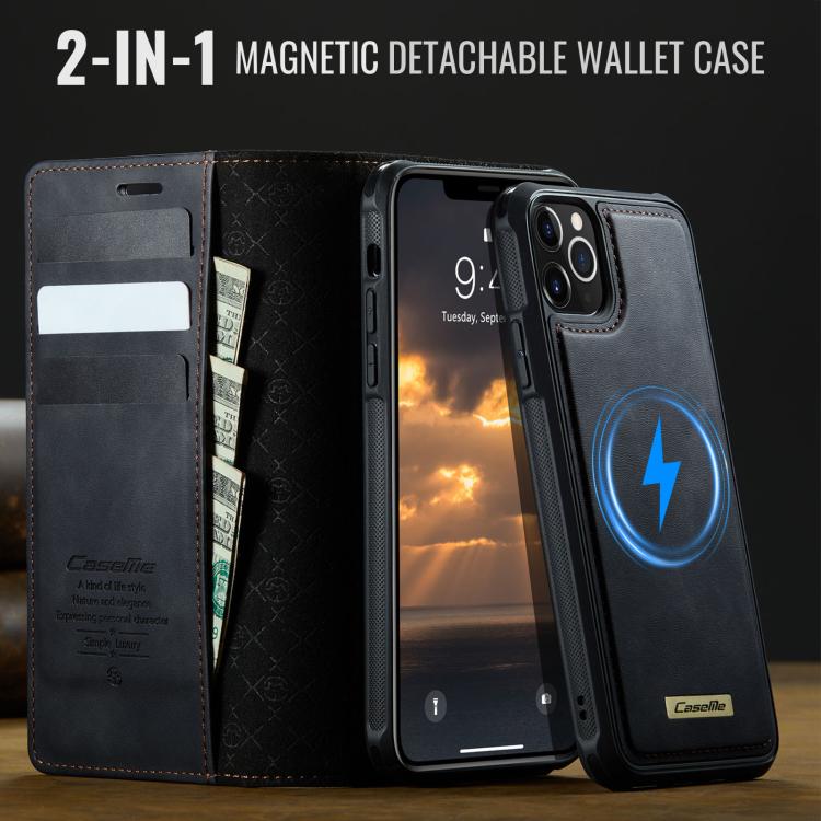 For iPhone 11 Pro CaseMe C49 MagSafe RFID Blocking Detachable Wallet Leather Phone Case