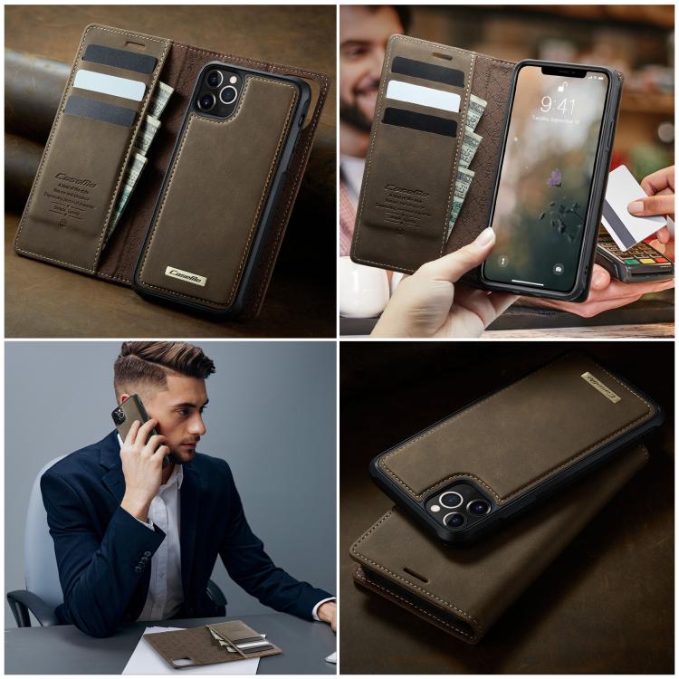 For iPhone 11 Pro CaseMe C49 MagSafe RFID Blocking Detachable Wallet Leather Phone Case