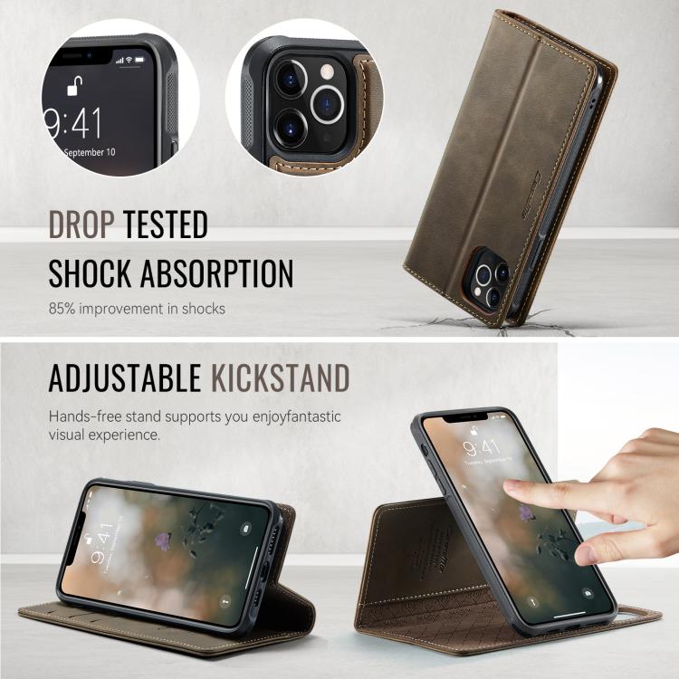 For iPhone 11 Pro CaseMe C49 MagSafe RFID Blocking Detachable Wallet Leather Phone Case
