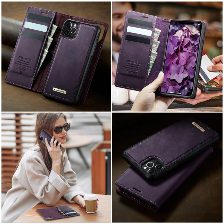 For iPhone 11 Pro CaseMe C49 MagSafe RFID Blocking Detachable Wallet Leather Phone Case