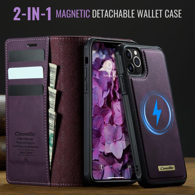 For iPhone 11 Pro CaseMe C49 MagSafe RFID Blocking Detachable Wallet Leather Phone Case