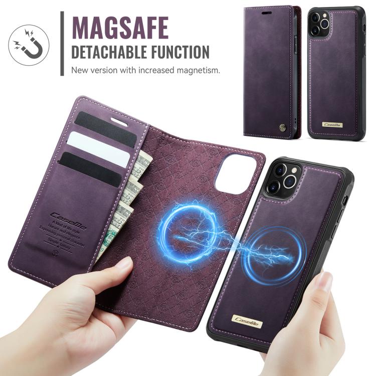 For iPhone 11 Pro CaseMe C49 MagSafe RFID Blocking Detachable Wallet Leather Phone Case