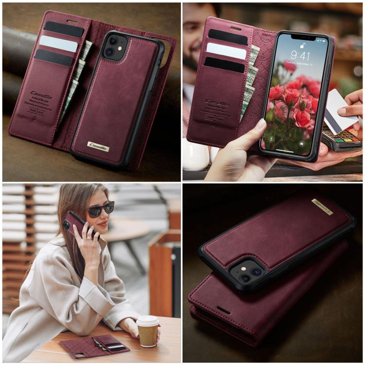 For iPhone 11 CaseMe C49 MagSafe RFID Blocking Detachable Wallet Leather Phone Case