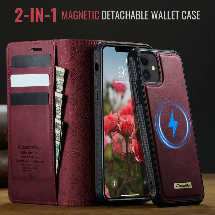 For iPhone 11 CaseMe C49 MagSafe RFID Blocking Detachable Wallet Leather Phone Case