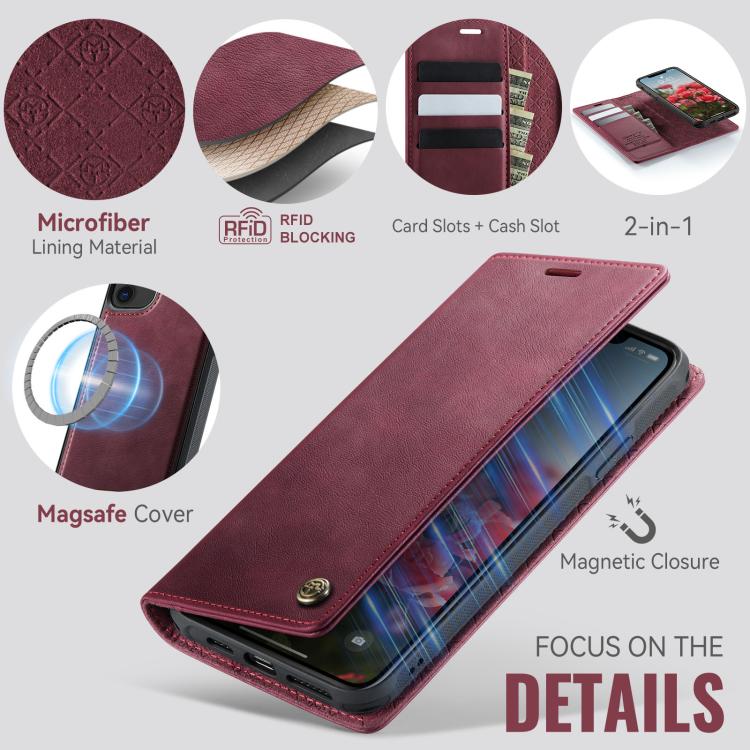 For iPhone 11 CaseMe C49 MagSafe RFID Blocking Detachable Wallet Leather Phone Case