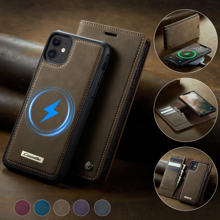 For iPhone 11 CaseMe C49 MagSafe RFID Blocking Detachable Wallet Leather Phone Case