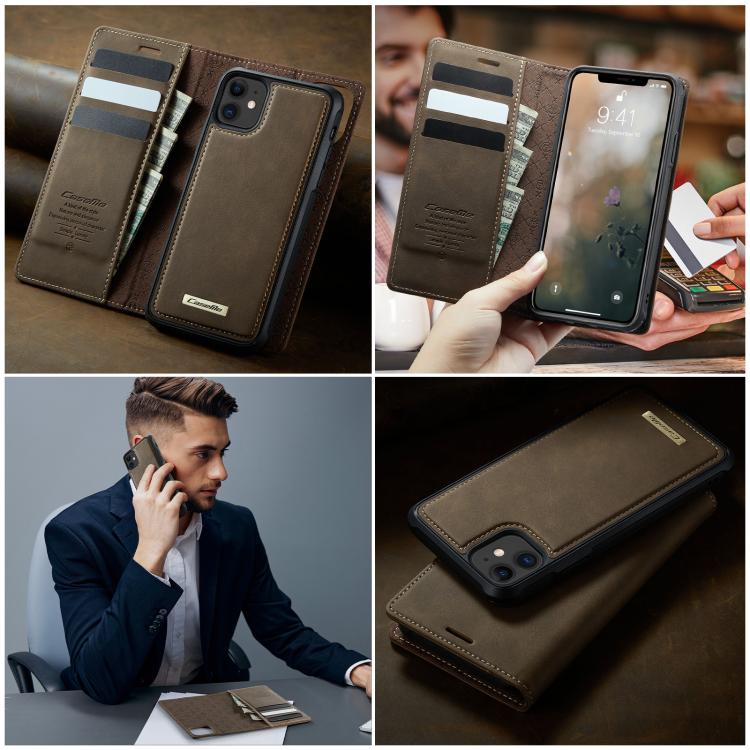 For iPhone 11 CaseMe C49 MagSafe RFID Blocking Detachable Wallet Leather Phone Case