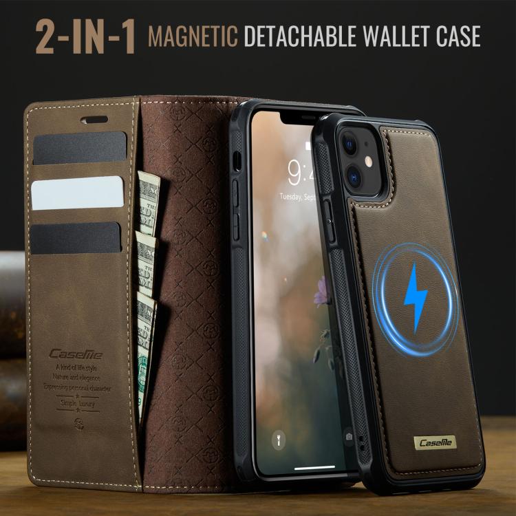 For iPhone 11 CaseMe C49 MagSafe RFID Blocking Detachable Wallet Leather Phone Case