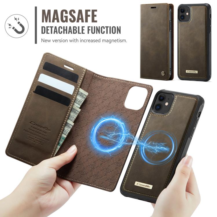 For iPhone 11 CaseMe C49 MagSafe RFID Blocking Detachable Wallet Leather Phone Case