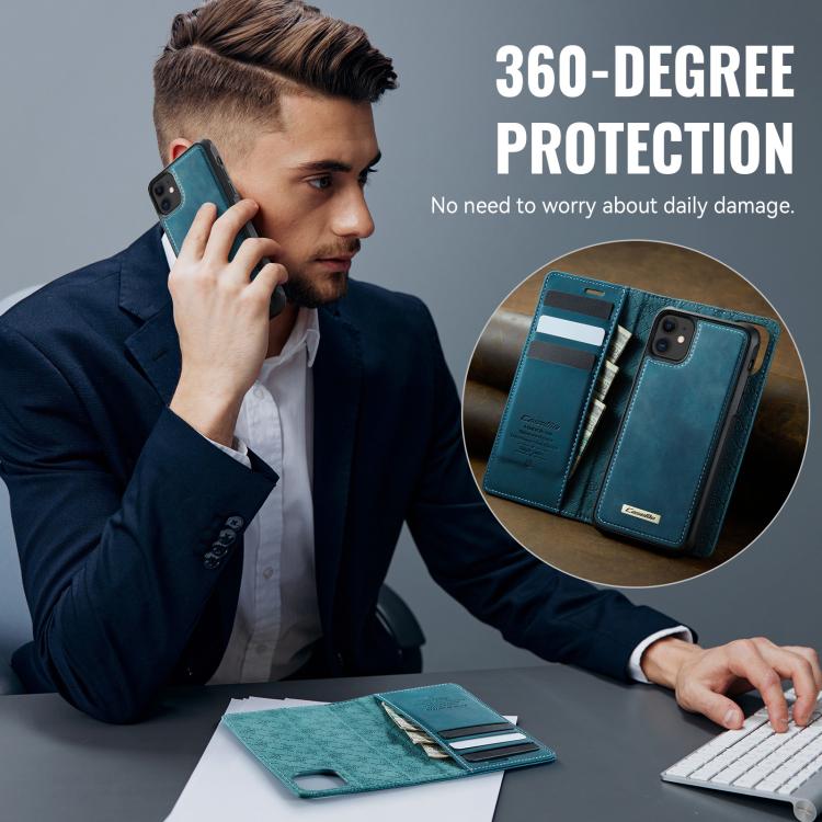 For iPhone 11 CaseMe C49 MagSafe RFID Blocking Detachable Wallet Leather Phone Case