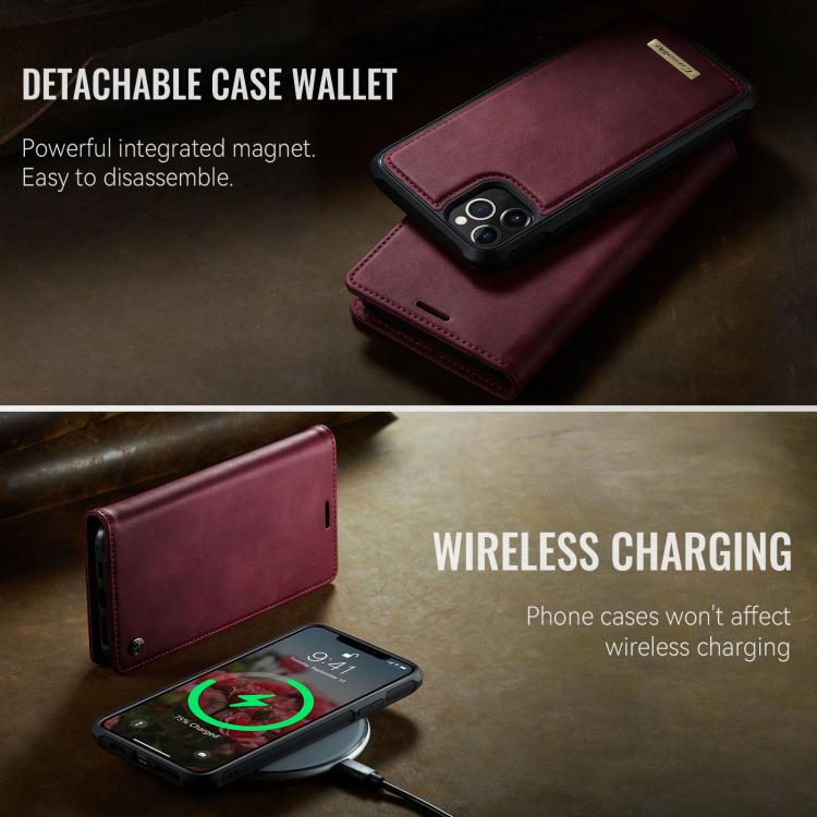 For iPhone 11 Pro Max CaseMe C49 MagSafe RFID Blocking Detachable Wallet Leather Phone Case