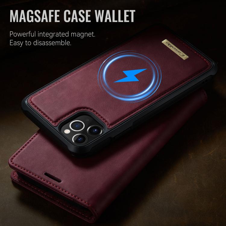 For iPhone 11 Pro Max CaseMe C49 MagSafe RFID Blocking Detachable Wallet Leather Phone Case