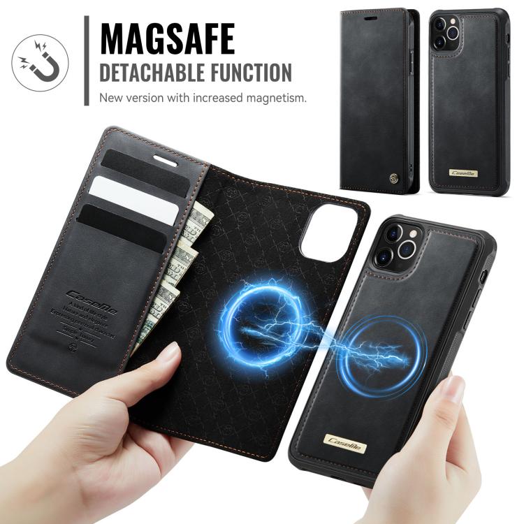 For iPhone 11 Pro Max CaseMe C49 MagSafe RFID Blocking Detachable Wallet Leather Phone Case