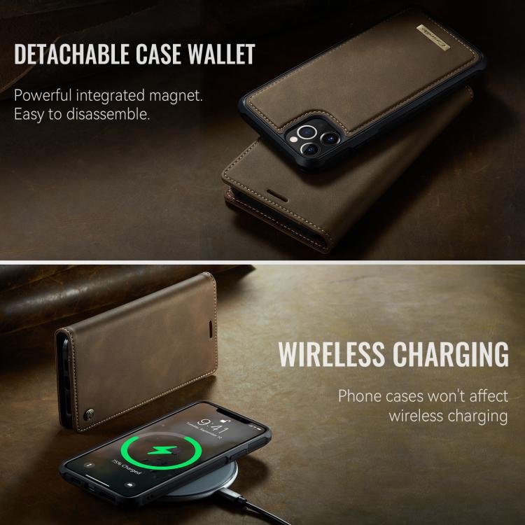 For iPhone 11 Pro Max CaseMe C49 MagSafe RFID Blocking Detachable Wallet Leather Phone Case