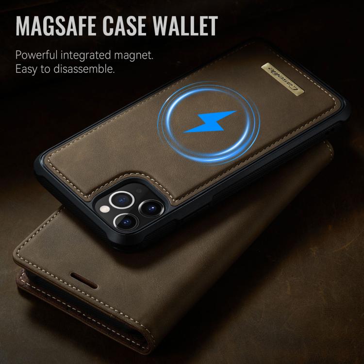 For iPhone 11 Pro Max CaseMe C49 MagSafe RFID Blocking Detachable Wallet Leather Phone Case