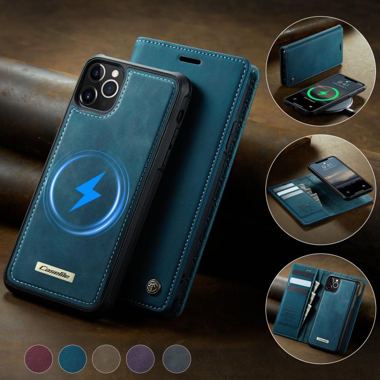 For iPhone 11 Pro Max CaseMe C49 MagSafe RFID Blocking Detachable Wallet Leather Phone Case