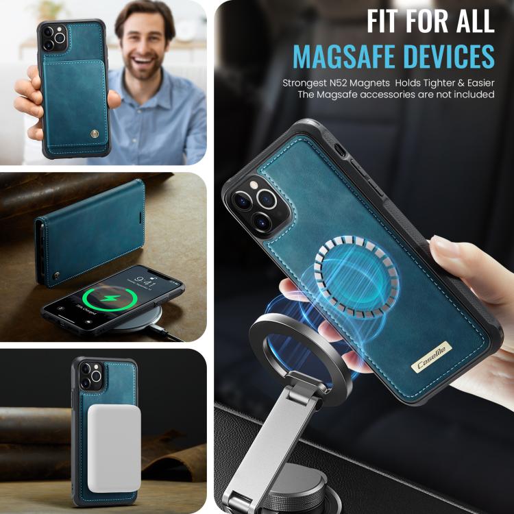 For iPhone 11 Pro Max CaseMe C49 MagSafe RFID Blocking Detachable Wallet Leather Phone Case