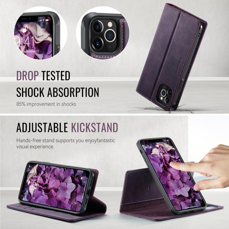 For iPhone 11 Pro Max CaseMe C49 MagSafe RFID Blocking Detachable Wallet Leather Phone Case