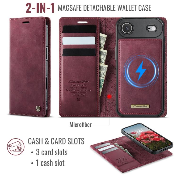 For iPhone Air CaseMe C49 MagSafe RFID Blocking Detachable Wallet Leather Phone Case
