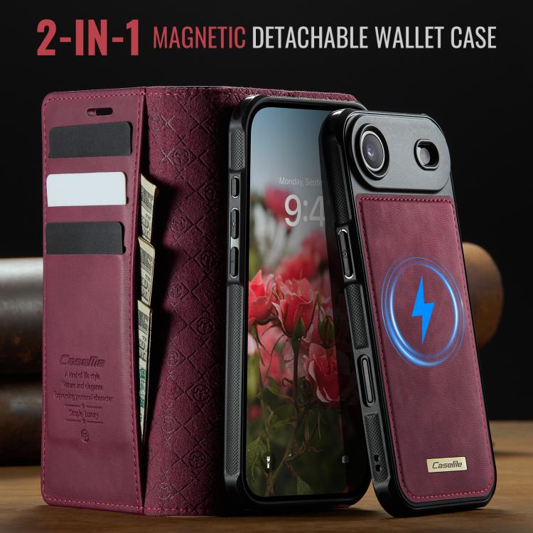For iPhone Air CaseMe C49 MagSafe RFID Blocking Detachable Wallet Leather Phone Case