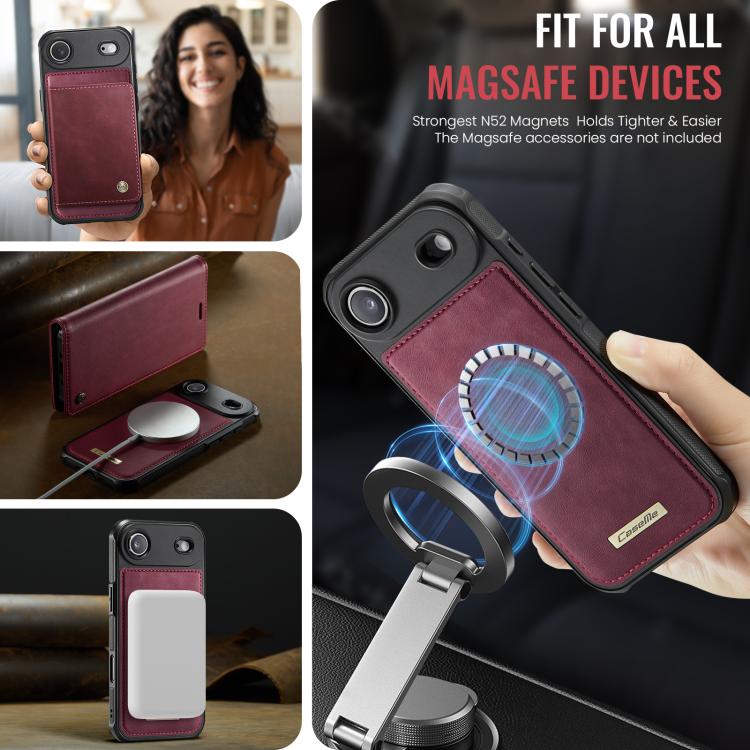 For iPhone Air CaseMe C49 MagSafe RFID Blocking Detachable Wallet Leather Phone Case