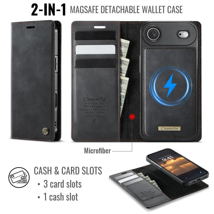For iPhone Air CaseMe C49 MagSafe RFID Blocking Detachable Wallet Leather Phone Case