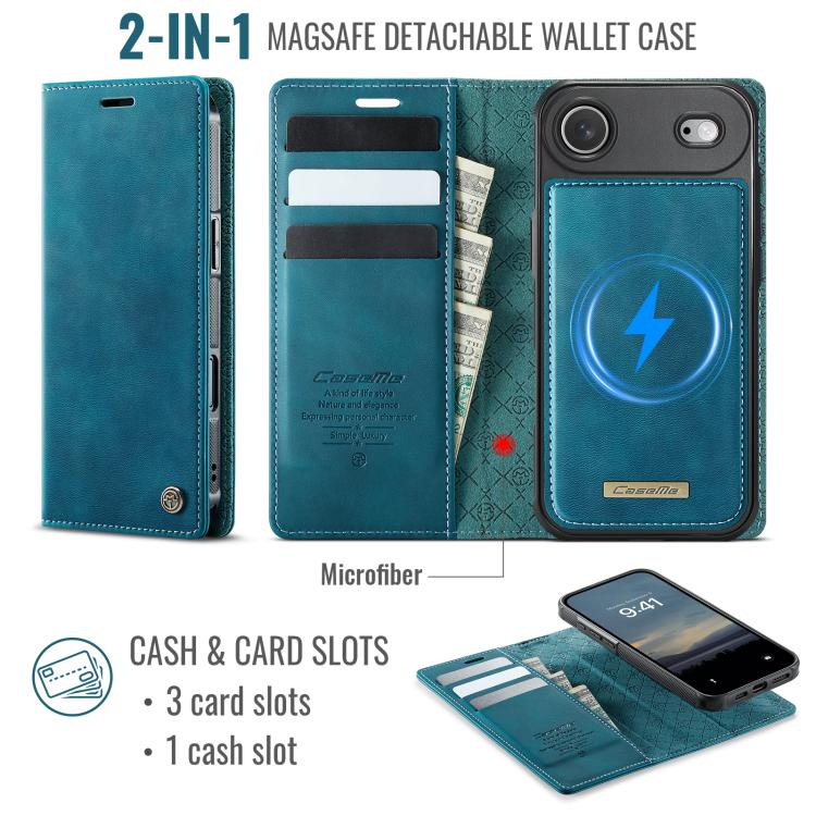 For iPhone Air CaseMe C49 MagSafe RFID Blocking Detachable Wallet Leather Phone Case