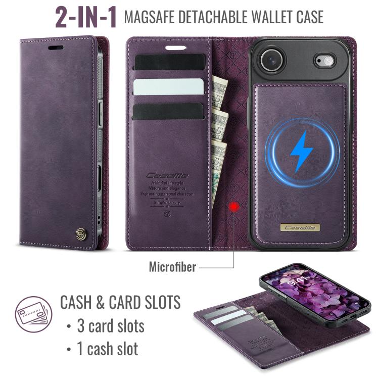 For iPhone Air CaseMe C49 MagSafe RFID Blocking Detachable Wallet Leather Phone Case
