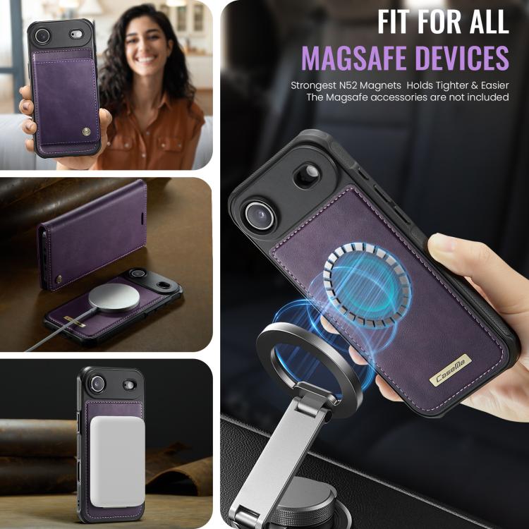For iPhone Air CaseMe C49 MagSafe RFID Blocking Detachable Wallet Leather Phone Case