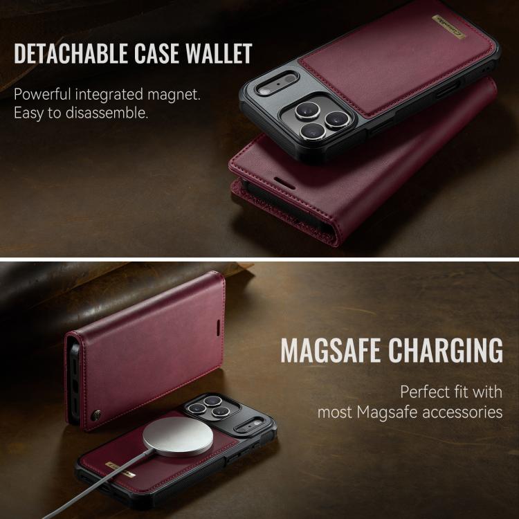 For iPhone 17 Pro CaseMe C49 MagSafe RFID Blocking Detachable Wallet Leather Phone Case