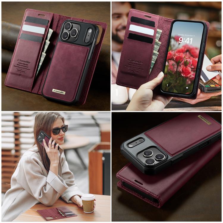 For iPhone 17 Pro CaseMe C49 MagSafe RFID Blocking Detachable Wallet Leather Phone Case