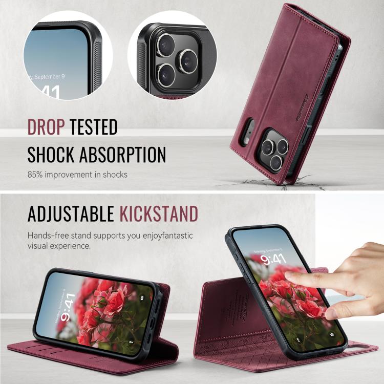 For iPhone 17 Pro CaseMe C49 MagSafe RFID Blocking Detachable Wallet Leather Phone Case