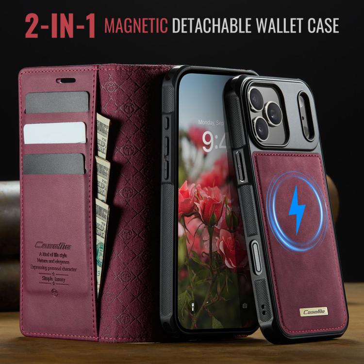 For iPhone 17 Pro CaseMe C49 MagSafe RFID Blocking Detachable Wallet Leather Phone Case