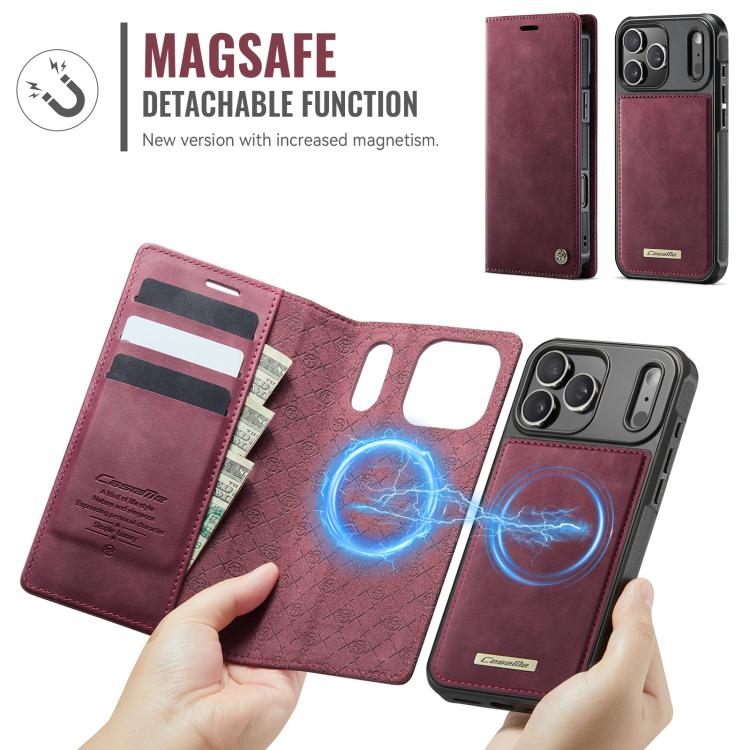 For iPhone 17 Pro CaseMe C49 MagSafe RFID Blocking Detachable Wallet Leather Phone Case