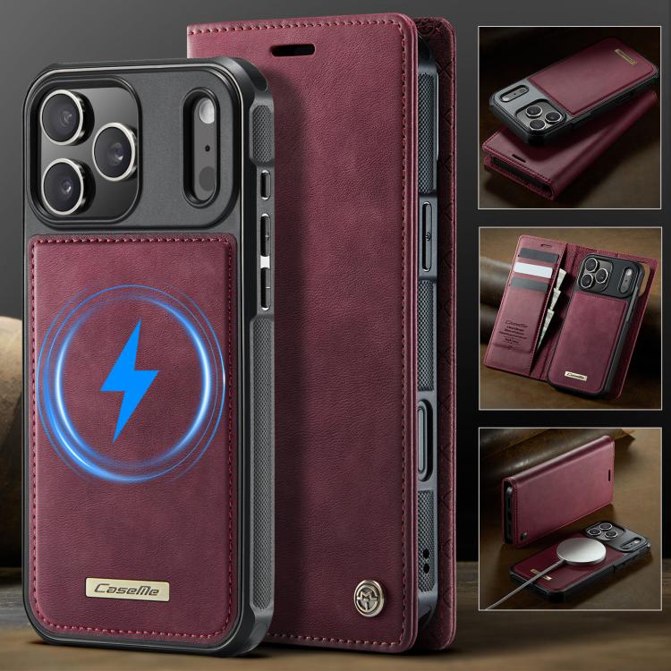 For iPhone 17 Pro CaseMe C49 MagSafe RFID Blocking Detachable Wallet Leather Phone Case
