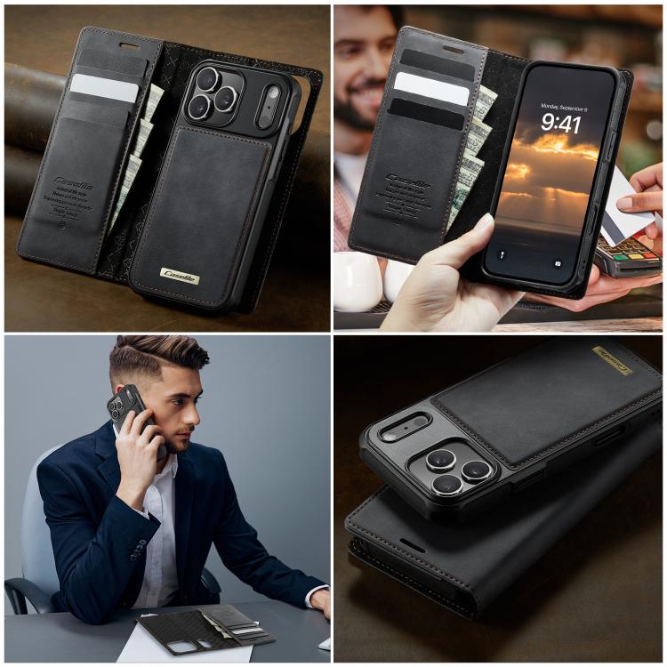For iPhone 17 Pro CaseMe C49 MagSafe RFID Blocking Detachable Wallet Leather Phone Case