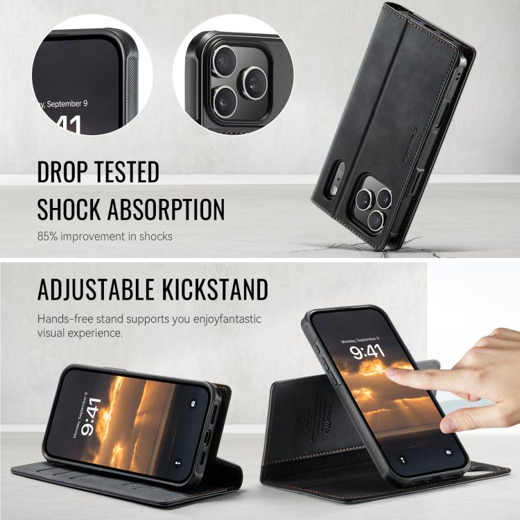 For iPhone 17 Pro CaseMe C49 MagSafe RFID Blocking Detachable Wallet Leather Phone Case