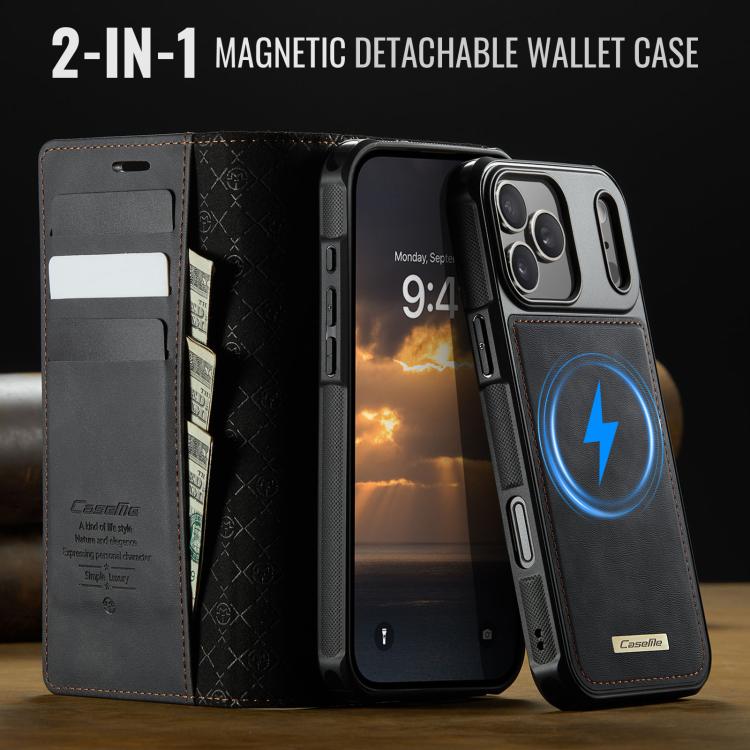 For iPhone 17 Pro CaseMe C49 MagSafe RFID Blocking Detachable Wallet Leather Phone Case