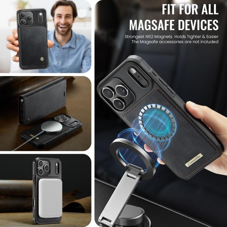 For iPhone 17 Pro CaseMe C49 MagSafe RFID Blocking Detachable Wallet Leather Phone Case
