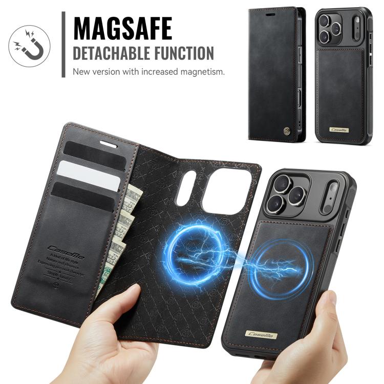 For iPhone 17 Pro CaseMe C49 MagSafe RFID Blocking Detachable Wallet Leather Phone Case