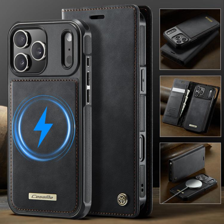 For iPhone 17 Pro CaseMe C49 MagSafe RFID Blocking Detachable Wallet Leather Phone Case
