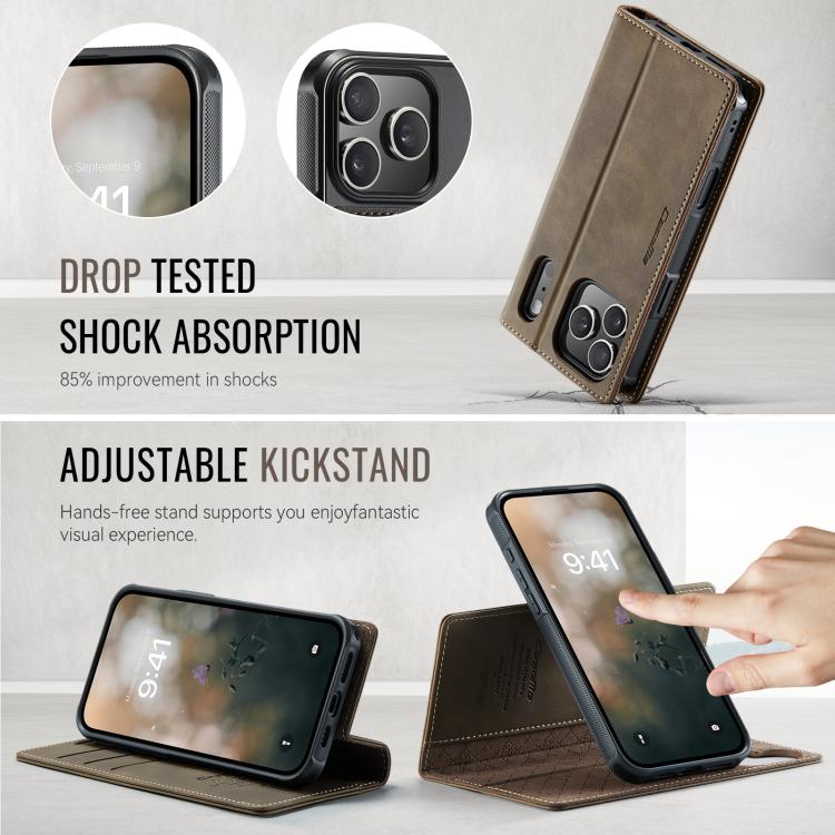 For iPhone 17 Pro CaseMe C49 MagSafe RFID Blocking Detachable Wallet Leather Phone Case
