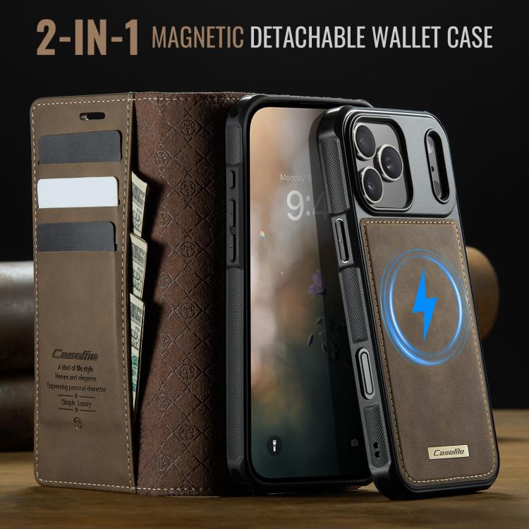 For iPhone 17 Pro CaseMe C49 MagSafe RFID Blocking Detachable Wallet Leather Phone Case