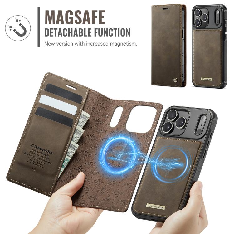 For iPhone 17 Pro CaseMe C49 MagSafe RFID Blocking Detachable Wallet Leather Phone Case